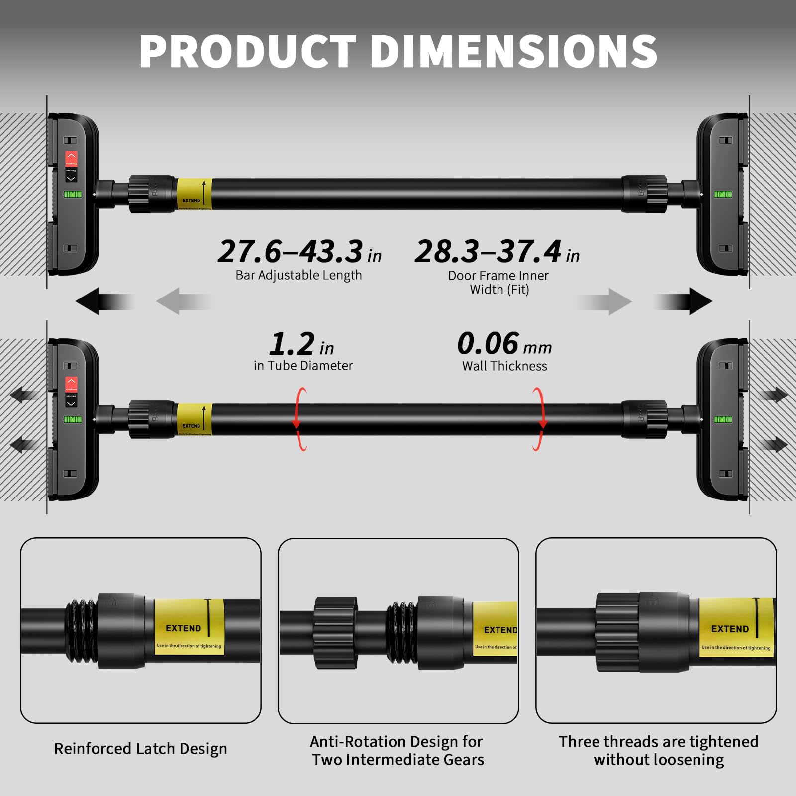 Pull Up Bar for Doorway, Door  - Door Pull Up Bar No Screw ulasan dan harga