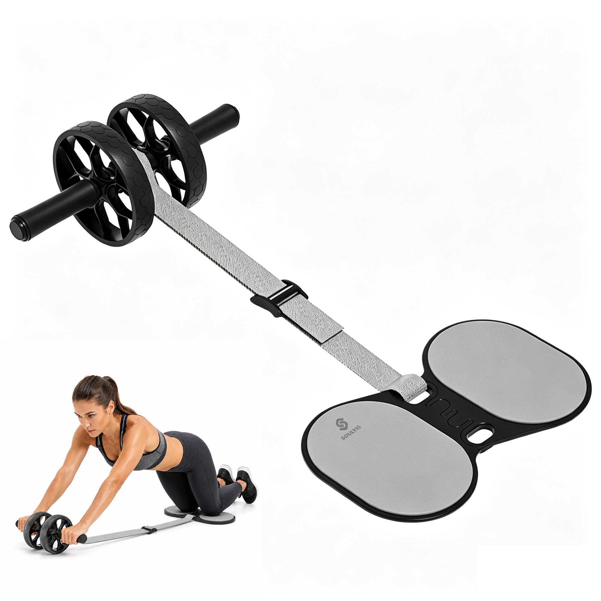 Dual Wheel Ab Roller with Elbo - Ab Roller Wheel With Elbow Support ulasan dan harga